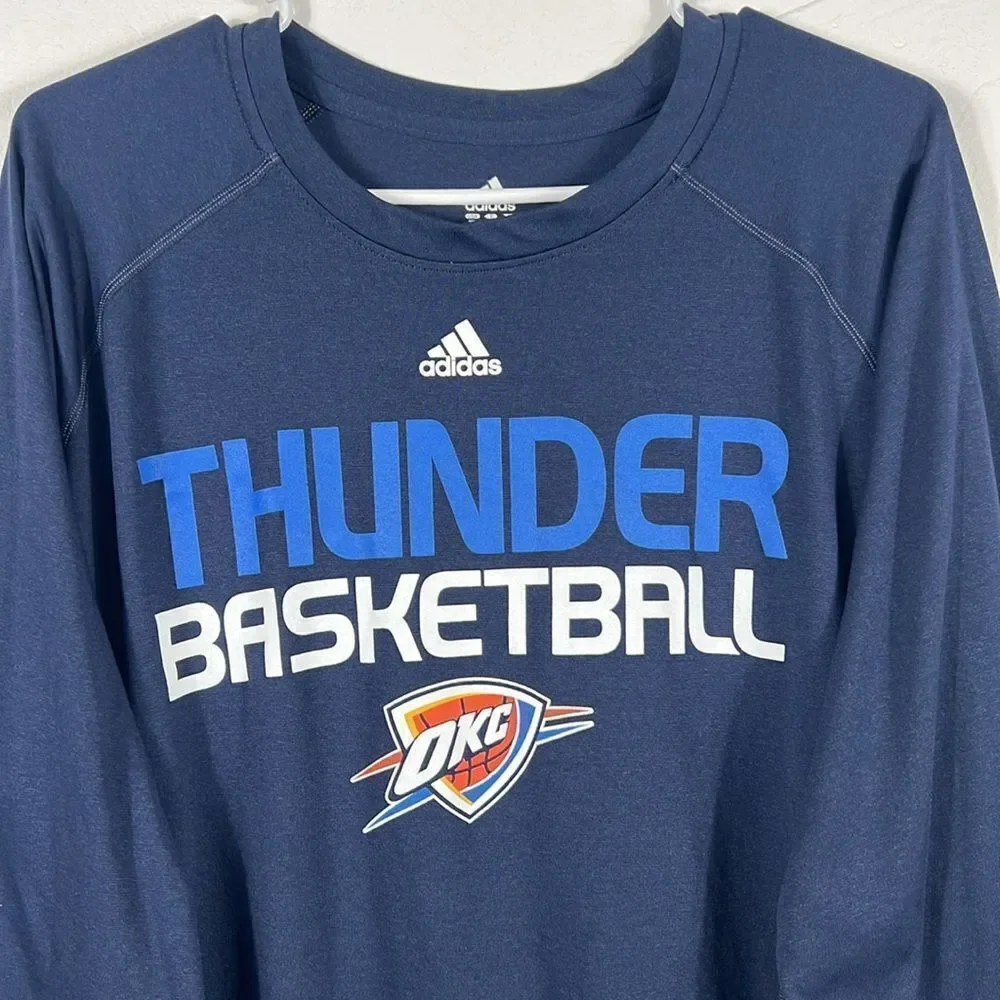 🔥🏀 OKLAHOMA CITY THUNDER NBA Adidas ClimaLite Performance LS Tee 2XL - PERFECT